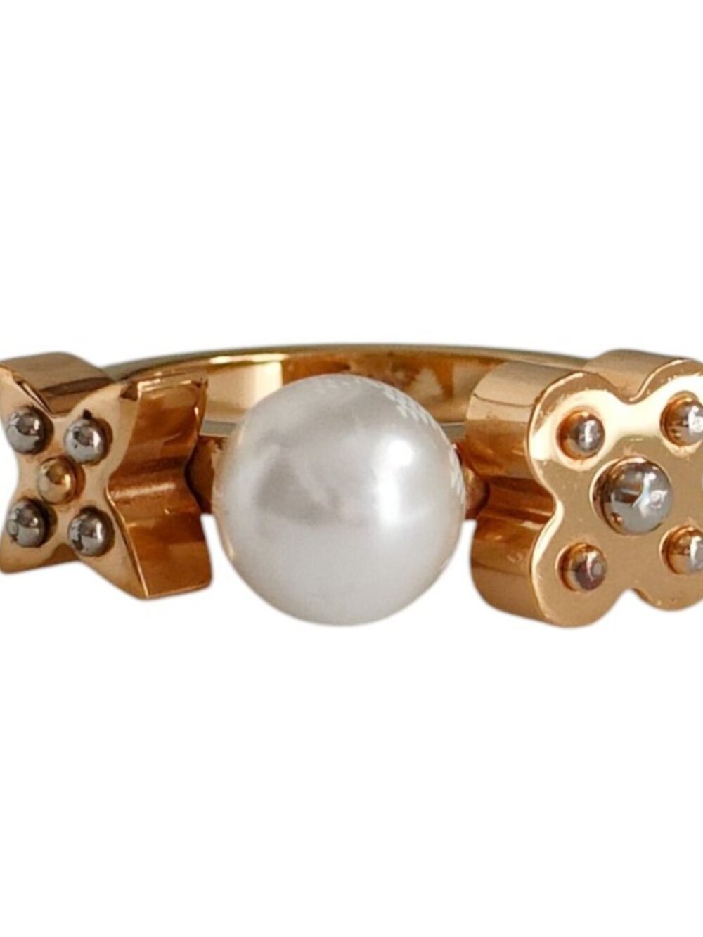 Louis Vuitton Cha Pearl Ring M Gold